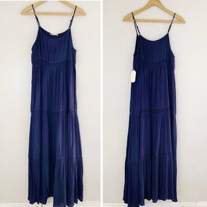 NWT Altar’d State Women’s Navy Maxi Sun Dress Sz L